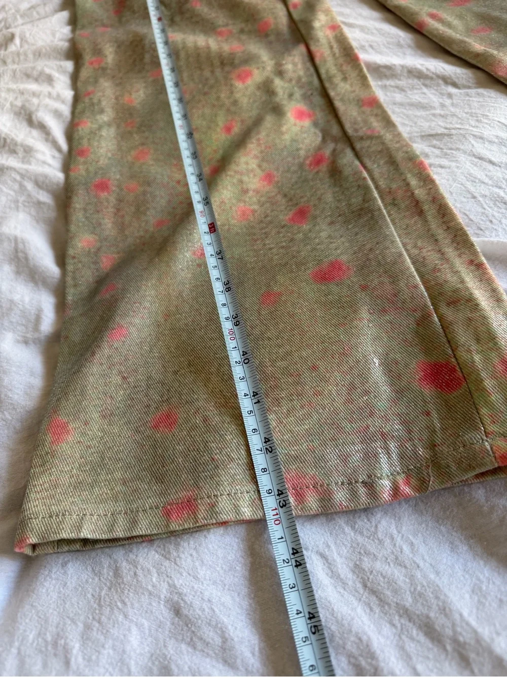 Mango Eckhaus Latta Straight Jeans Foil Polka Dot Silver Pink 40 - Picture 6 of 8